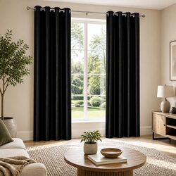 Durable Black Blockout Eyelet Curtains with Great Value