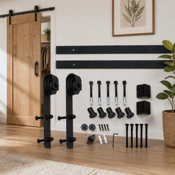 1.83M Sliding Barn Door Track Kit Interior Heavy Duty Carbon Steel Roller