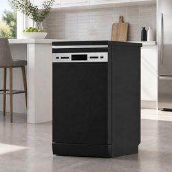 Reliable Black Freestanding Dishwasher with 10 Settings