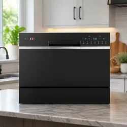 Reliable Black Benchtop Dishwasher with 6 Place Settings