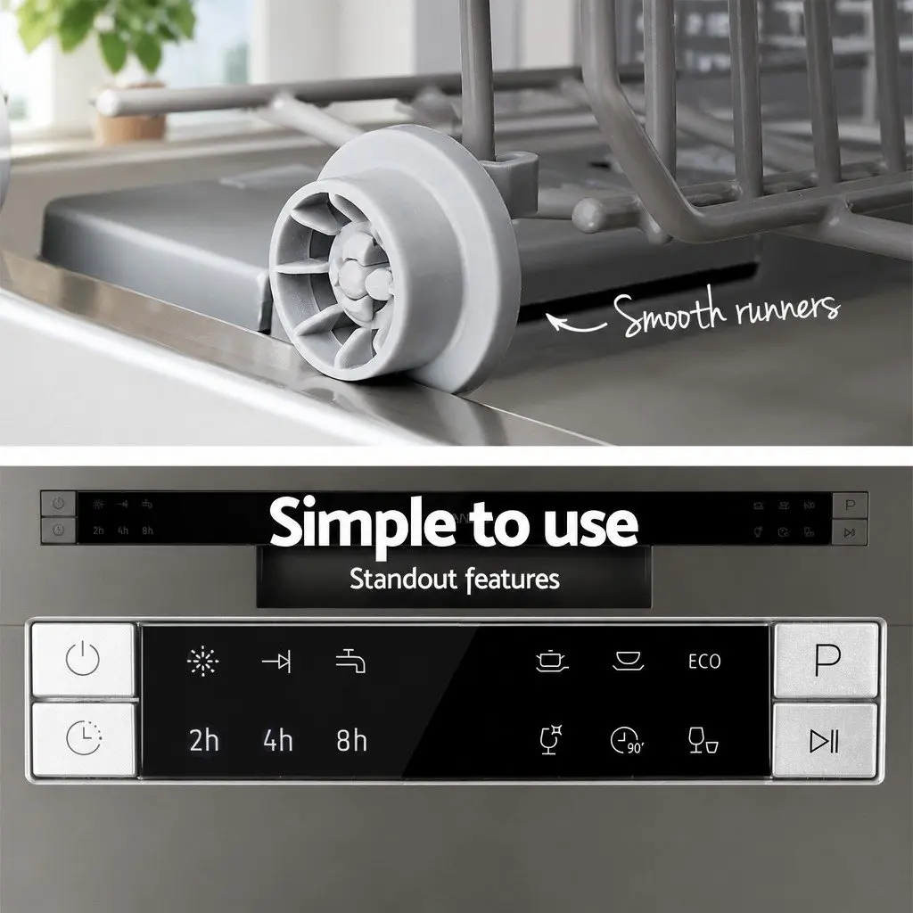 Benchtop Dishwasher 8 Place Settings Silver Freestanding Compact Kitchen