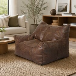 Reliable Dark Brown Bean Bag Cover for All Ages