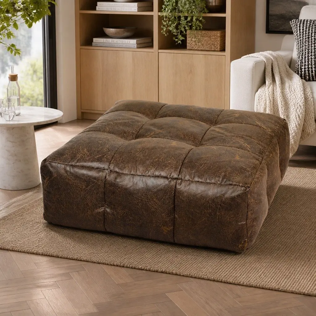Bean Bag Cover Chair Modular Ottoman Seat 85cm Brown