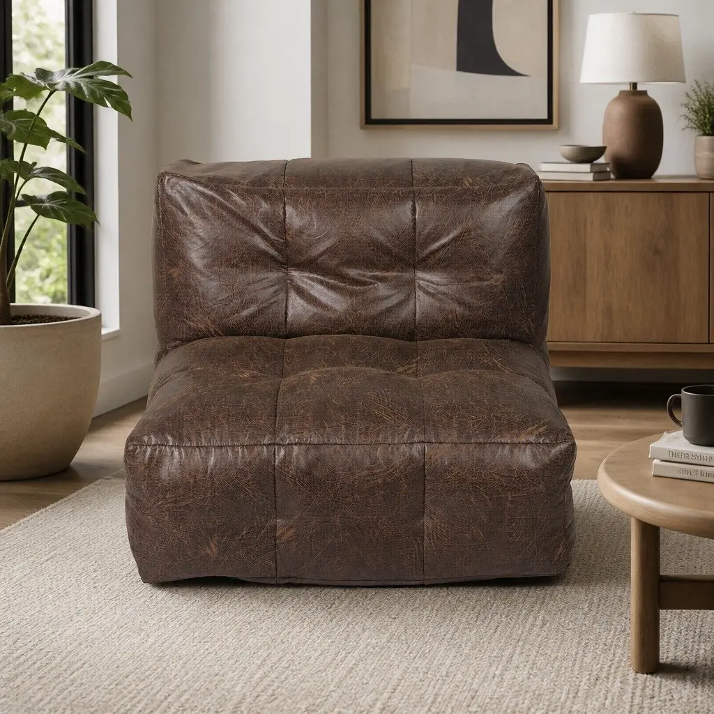 Bean Bag Cover Chair Modular Zipper Opening Easy Clean Portable Relaxation