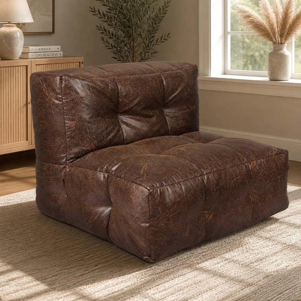 Bean Bag Cover Chair Modular Zipper Opening Easy Clean Portable Relaxation