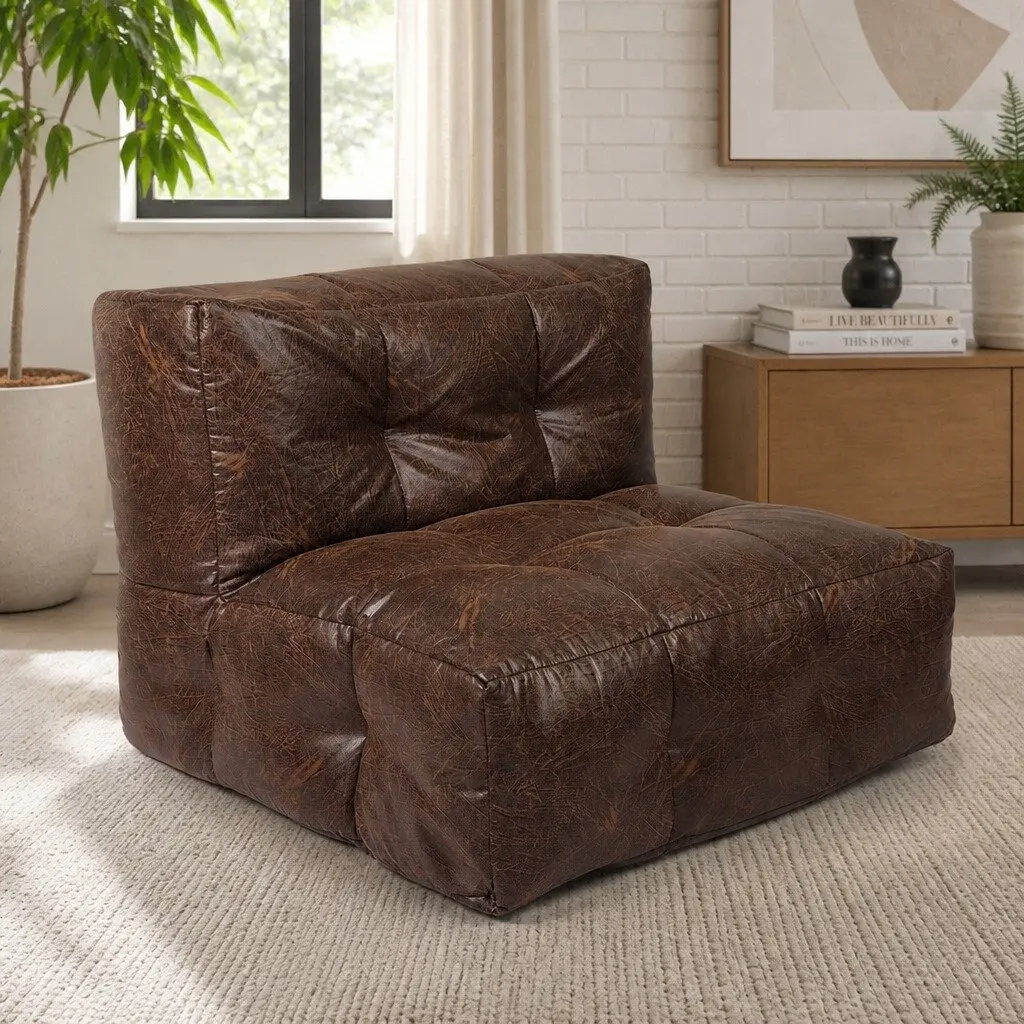 Bean Bag Cover Chair Modular Zipper Opening Easy Clean Portable Relaxation