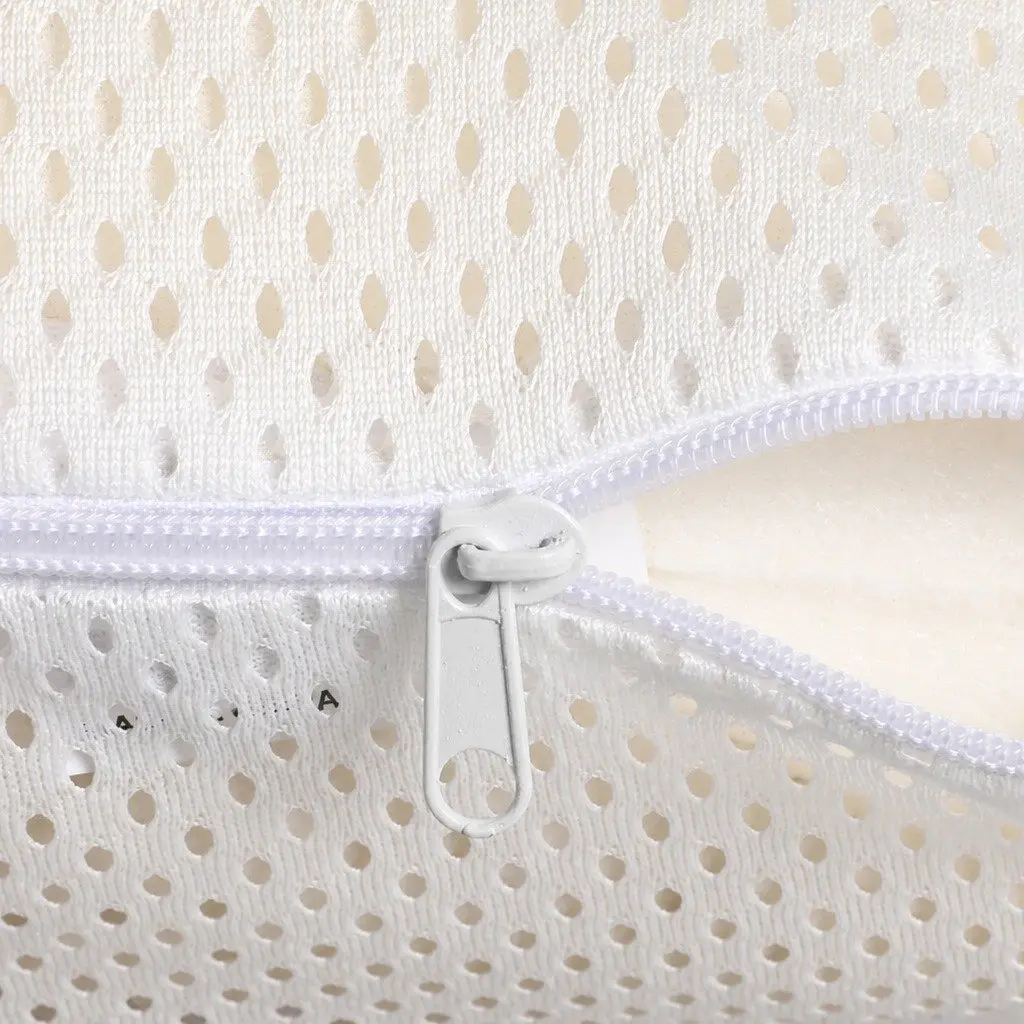 Natural Latex Pillow Cervical Neck Support 60cm x 40cm White Pair