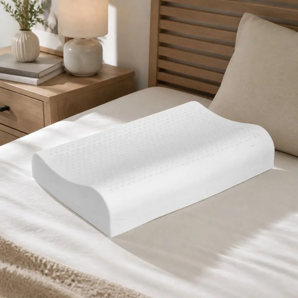 Natural Latex Pillows Cervical Neck Sleeping 60cm x 40cm White 2 Piece