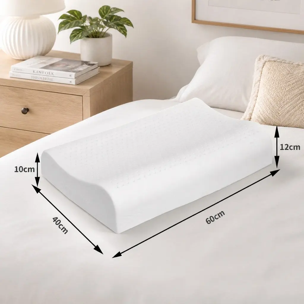 Natural Latex Pillows Cervical Neck Sleeping 60cm x 40cm White 2 Piece
