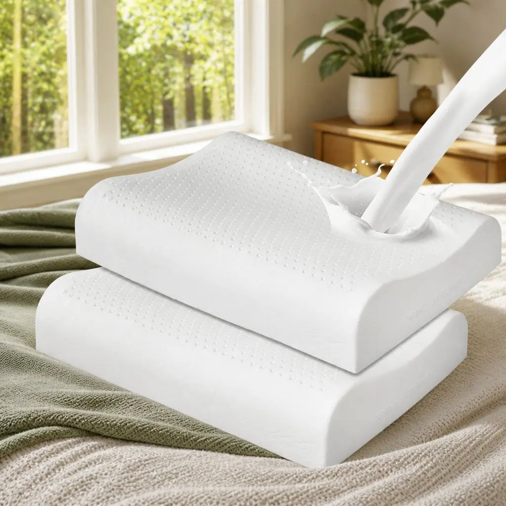 Natural Latex Pillows Cervical Neck Sleeping 60cm x 40cm White 2 Piece