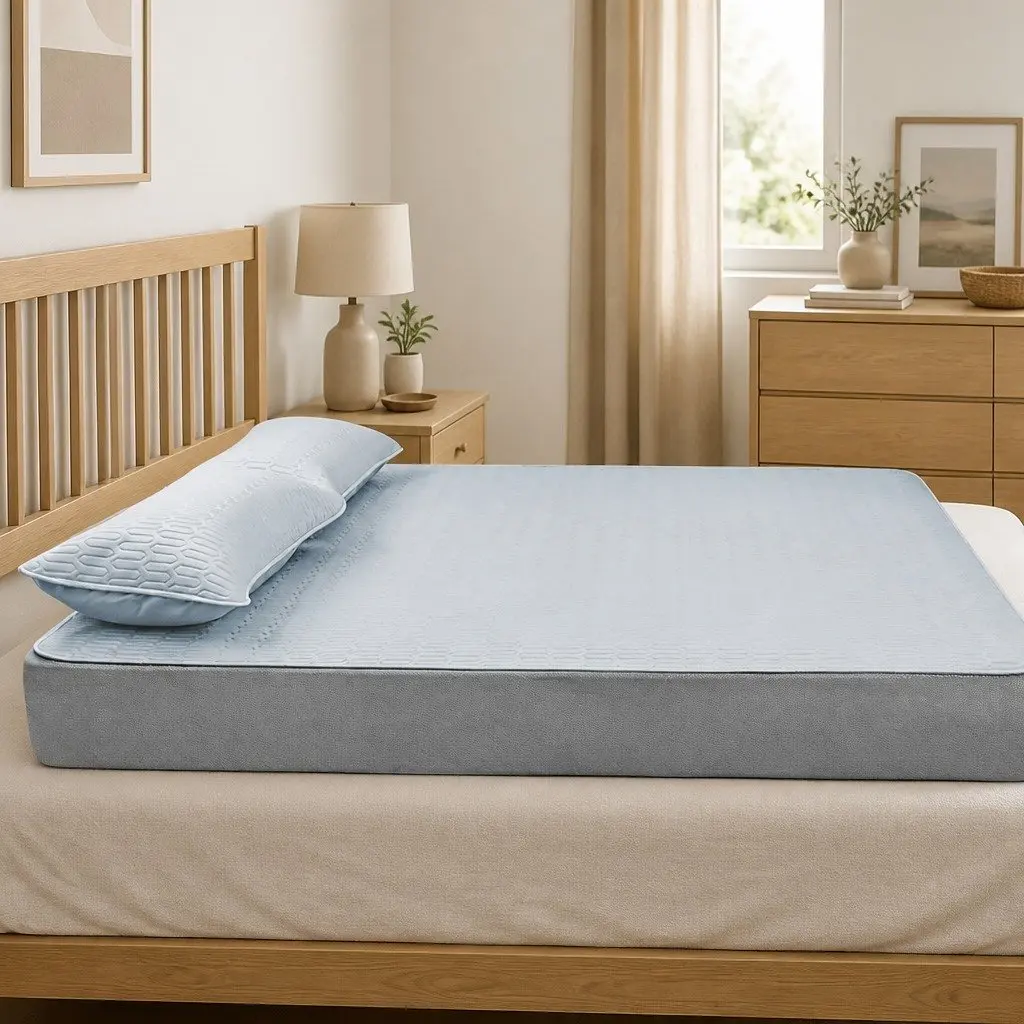 Latex Cooling Bed Sheet Set Fitted 3PCS Double Mattress Topper Machine Washable