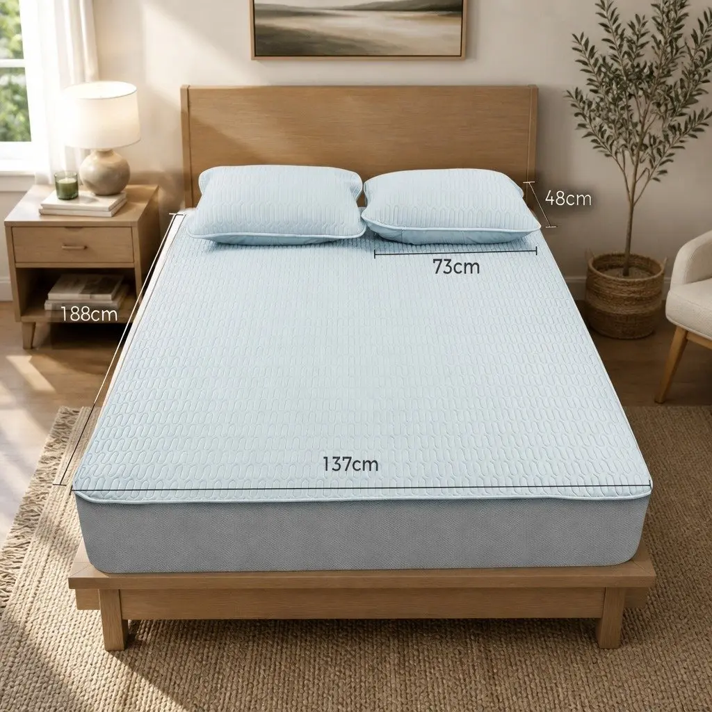 Latex Cooling Bed Sheet Set Fitted 3PCS Double Mattress Topper Machine Washable
