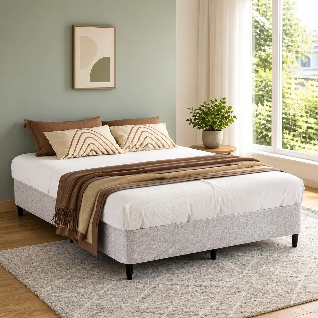 Grey Upholstered Bed Frame