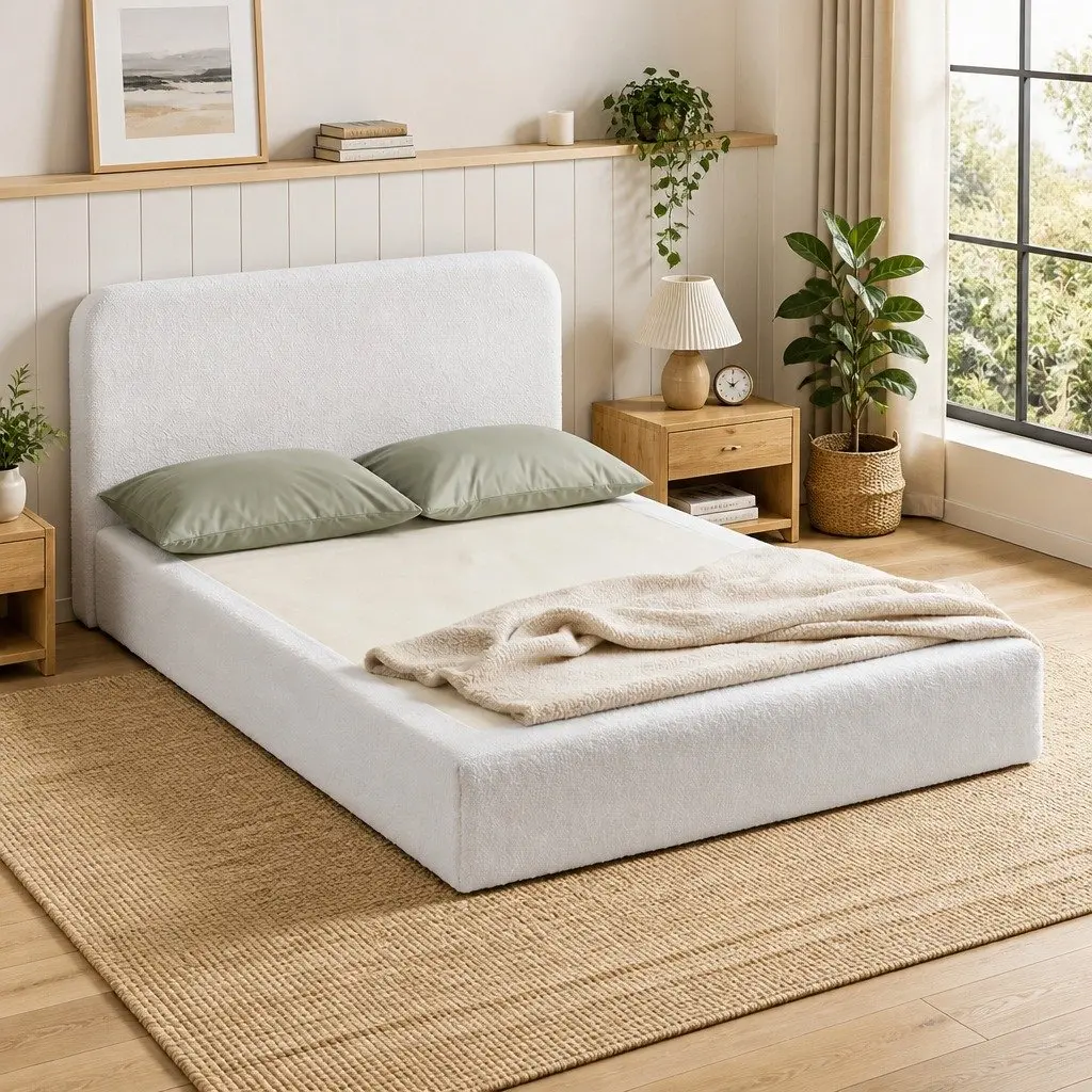 Queen Size Compression Bed Frame in White