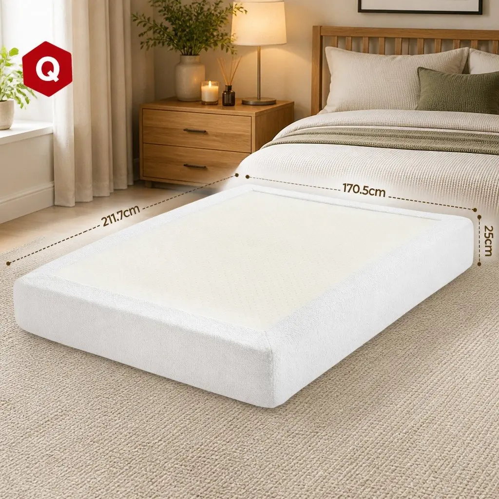 Compression Bed Frame Queen Size Boucle White