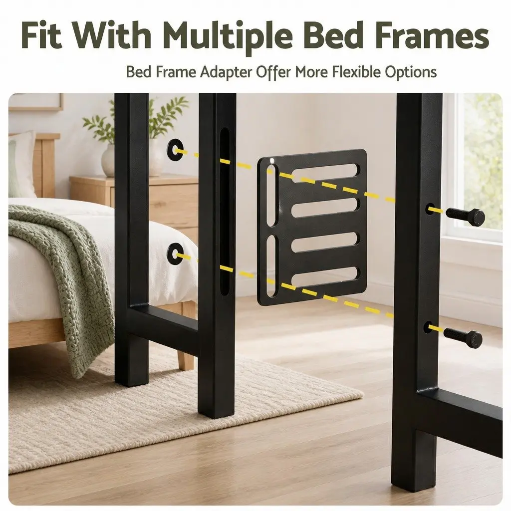 King Single Bed Headboard Storage Compartment Charging Station Black