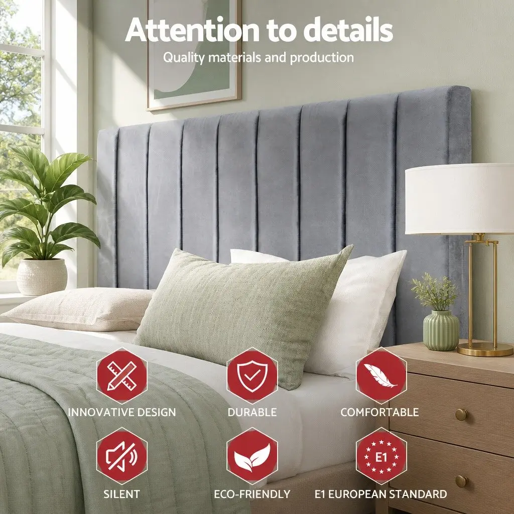 Double Bed Headboard with Velvet Comfort