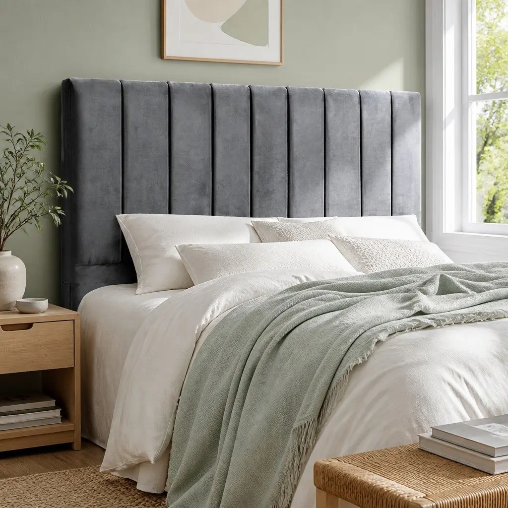 Double Bed Headboard with Velvet Comfort