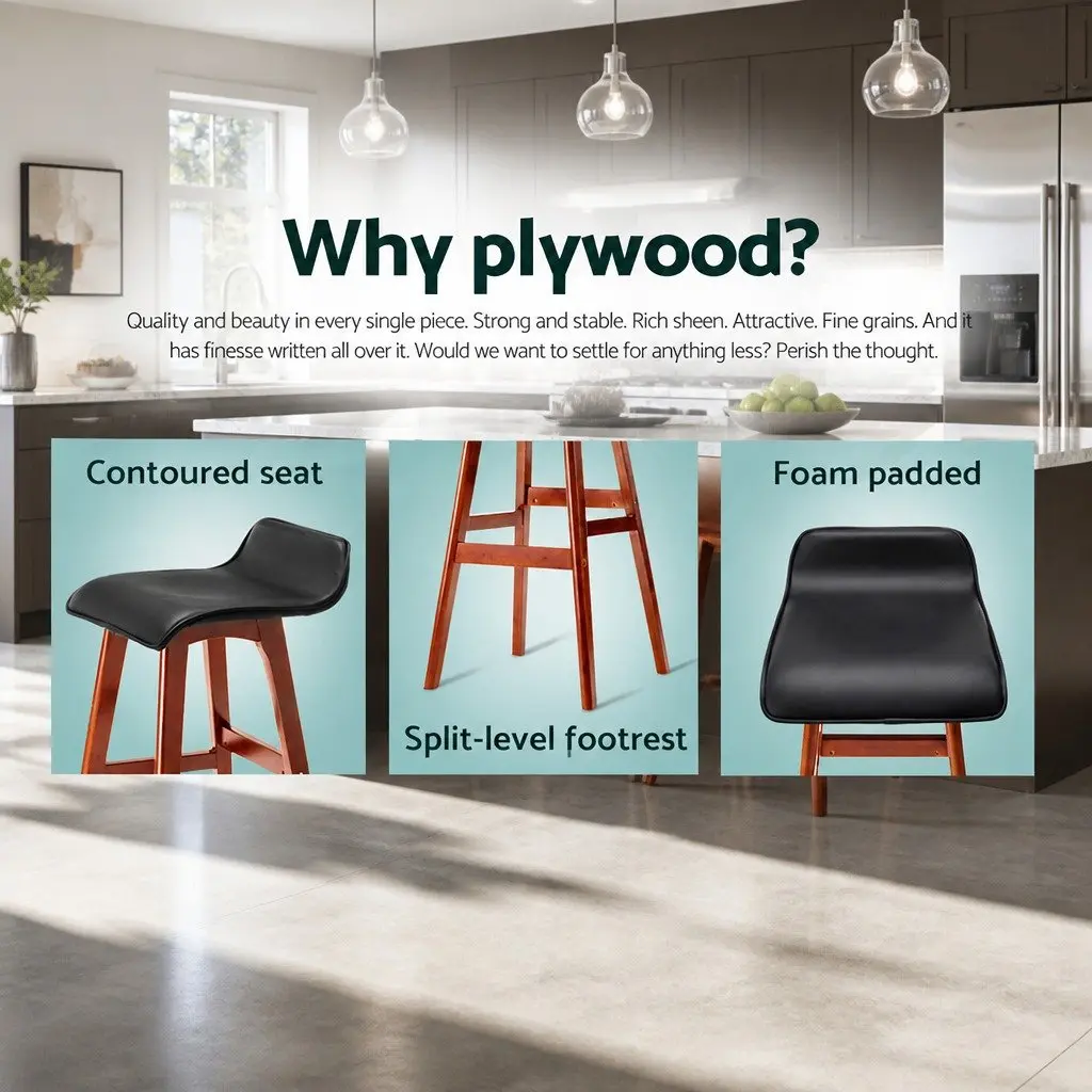 Bar Stools Set of 4 in Black