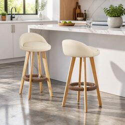 Comfortable Beige Bar Stools with Practical Design