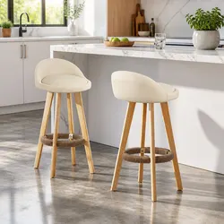 Comfortable Beige Bar Stools with Practical Design