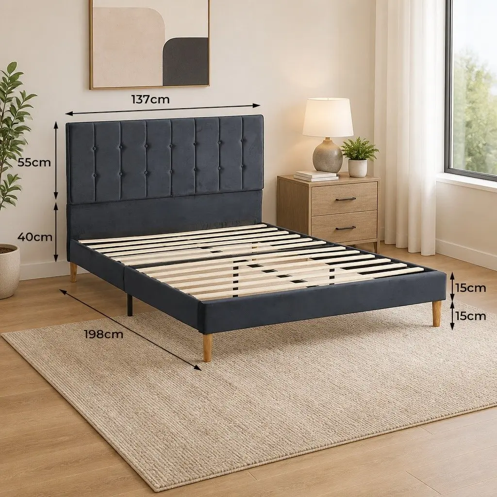 Double Fabric Bed Frame