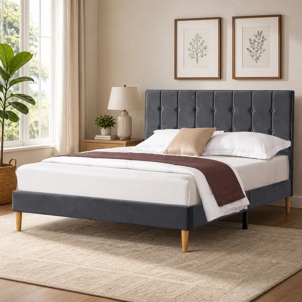 Double Fabric Bed Frame