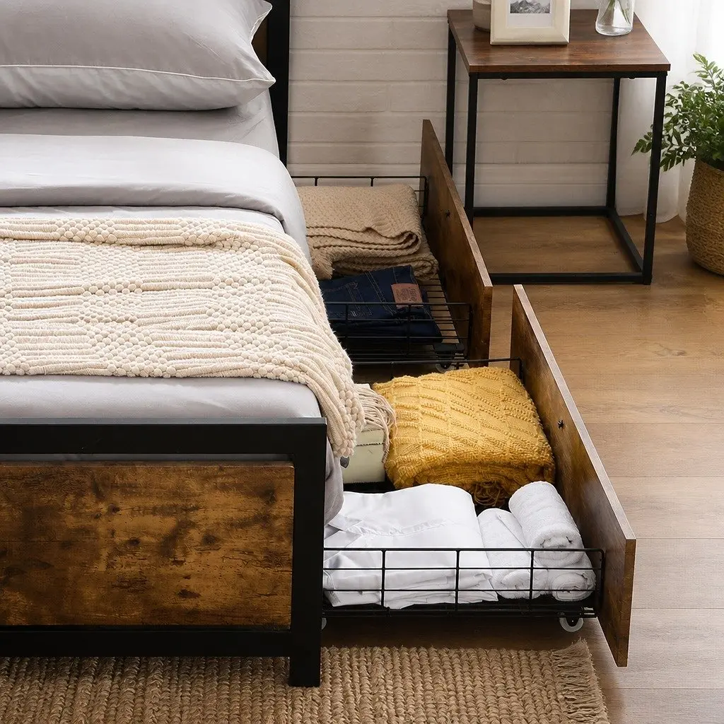 Double Bed Frame with Storage Options
