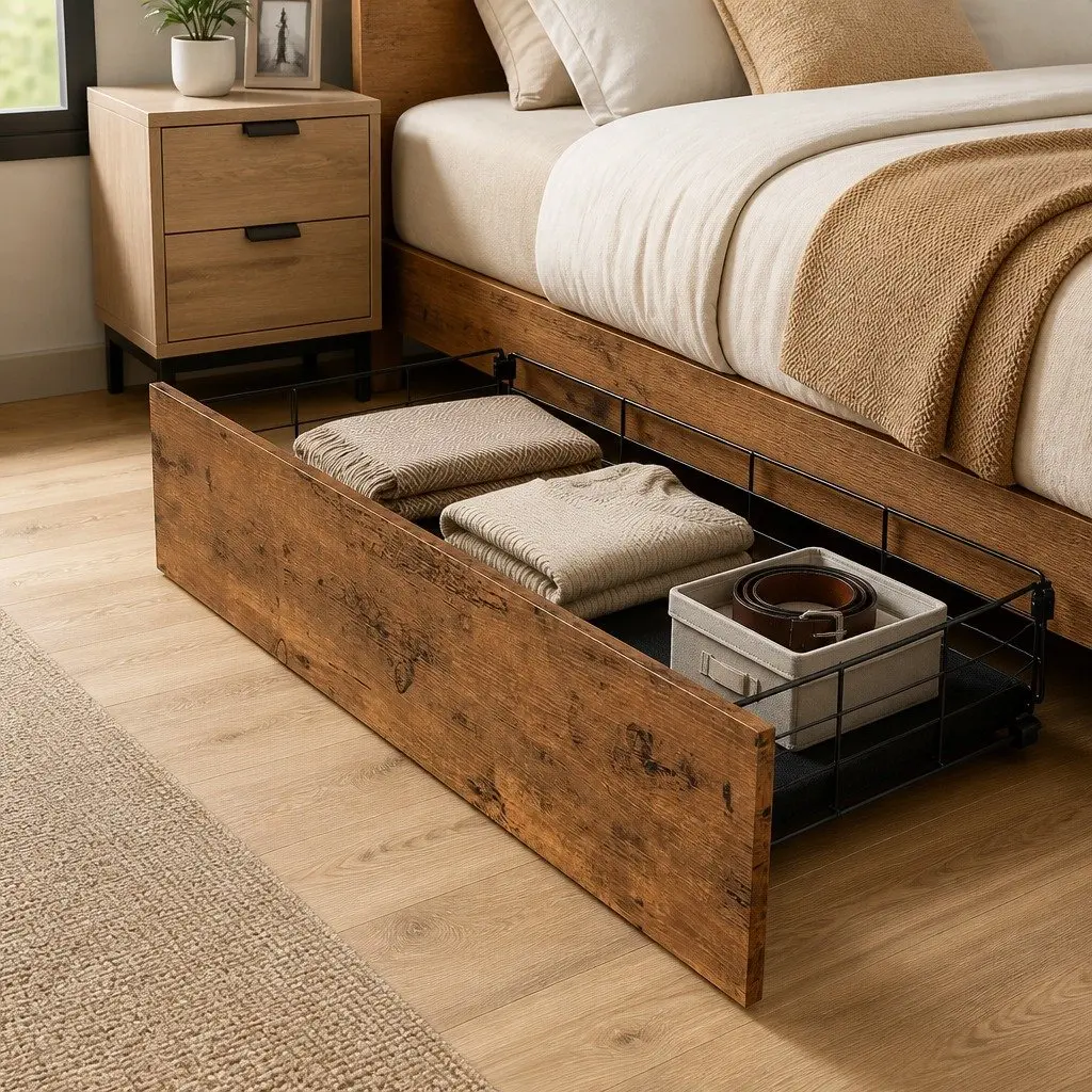 Queen Bed Frame with Handy Charging Headboard