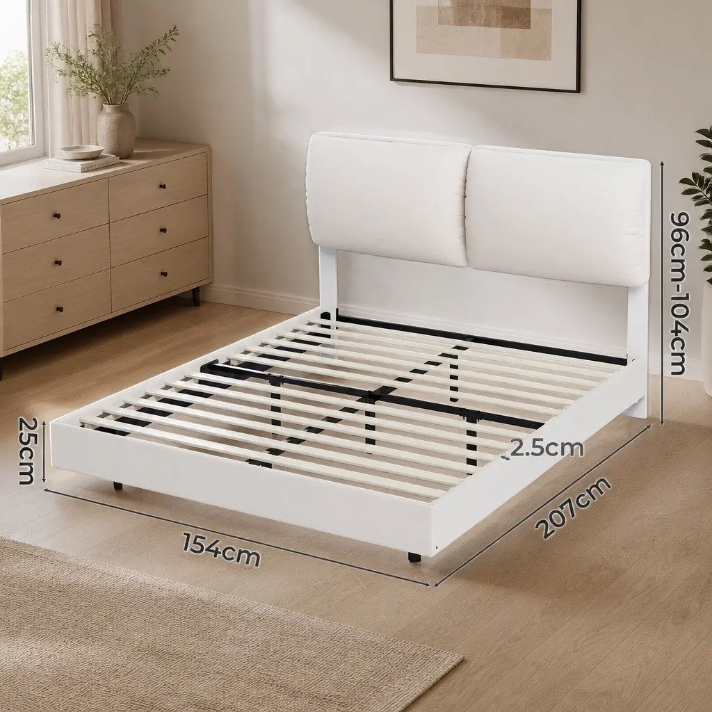 Queen Floating Bed Frame with RGB Lights