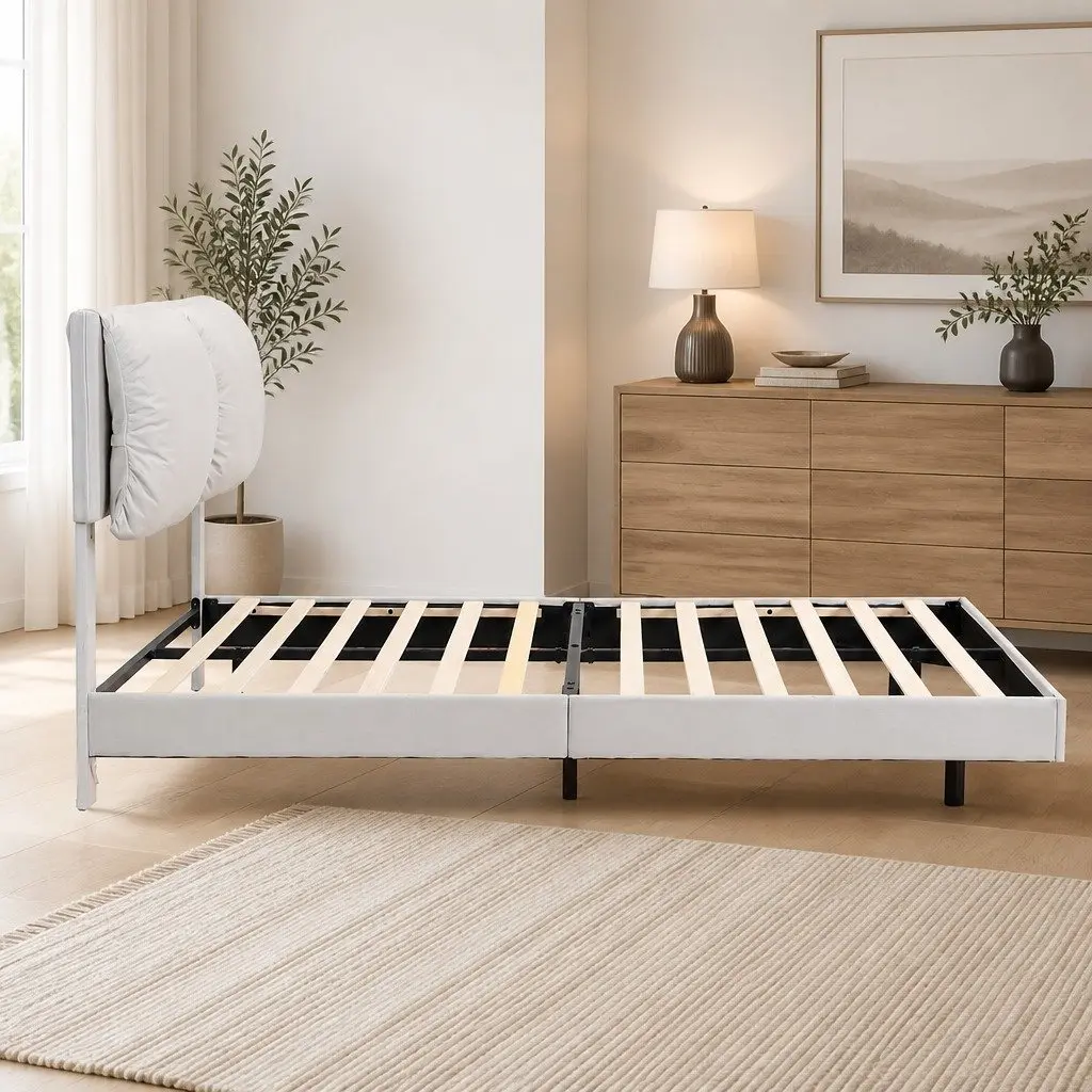Queen Floating Bed Frame with RGB Lights