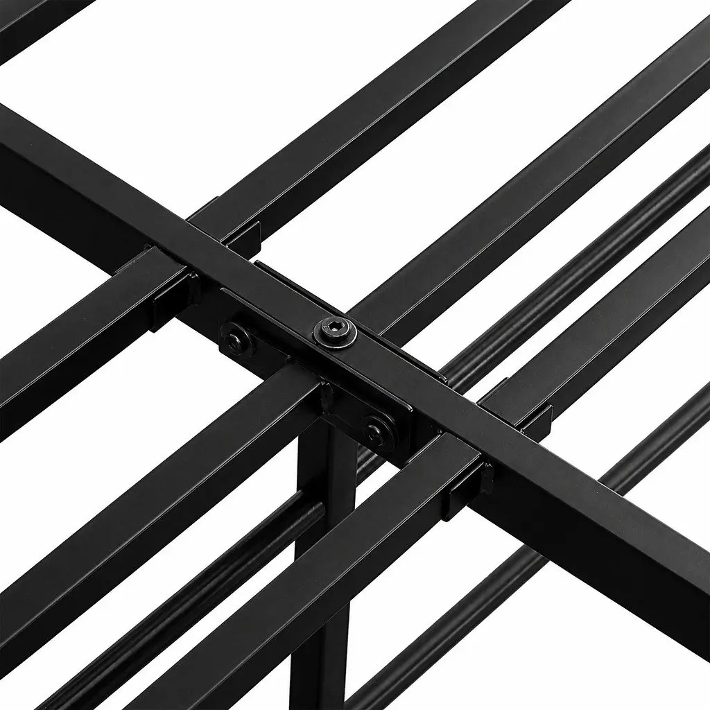 Metal Bed Frame Heavy Duty Full Size Storage Space Black