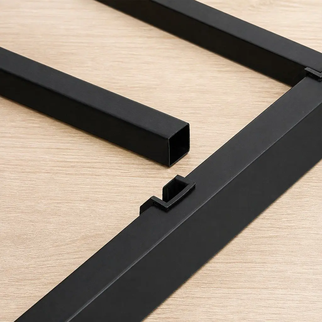 Metal Bed Frame Heavy Duty Full Size Storage Space Black