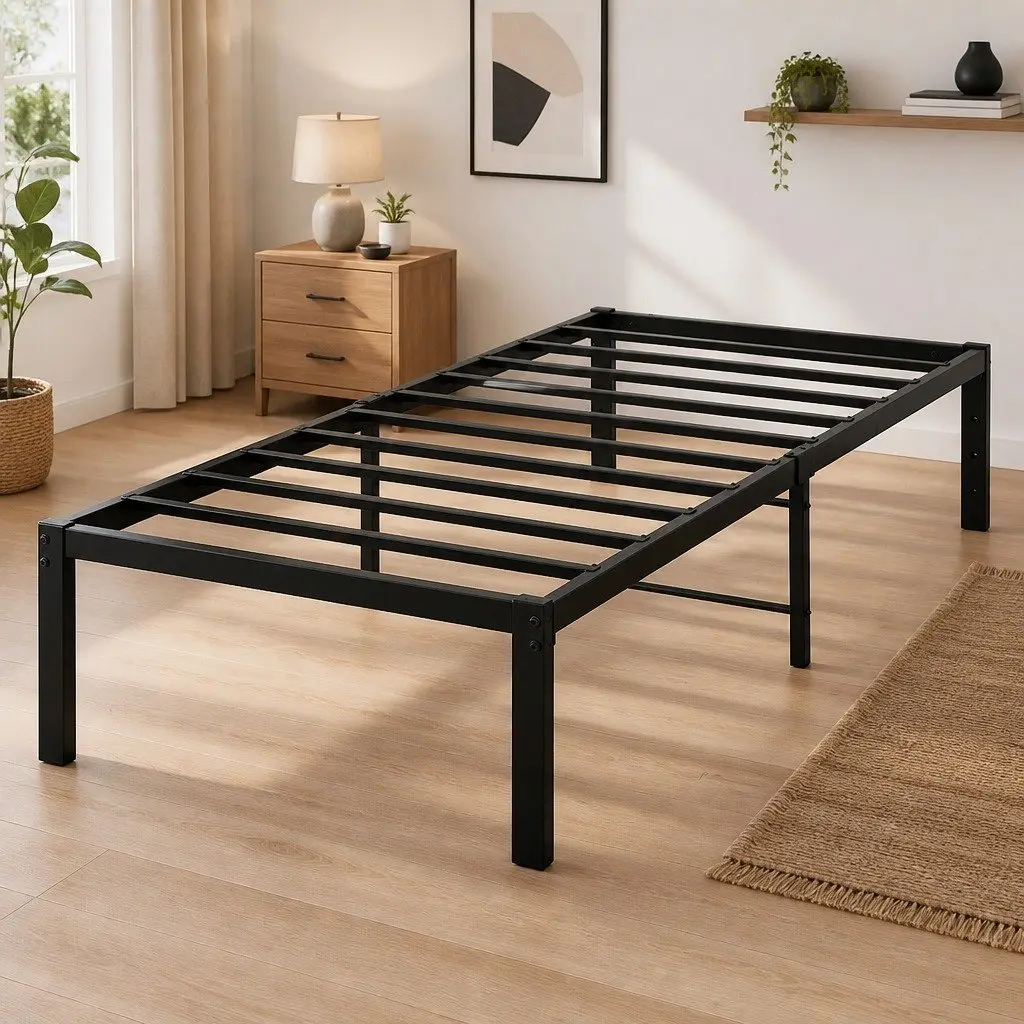 Full Size Metal Bed Frame with Storage Benefits