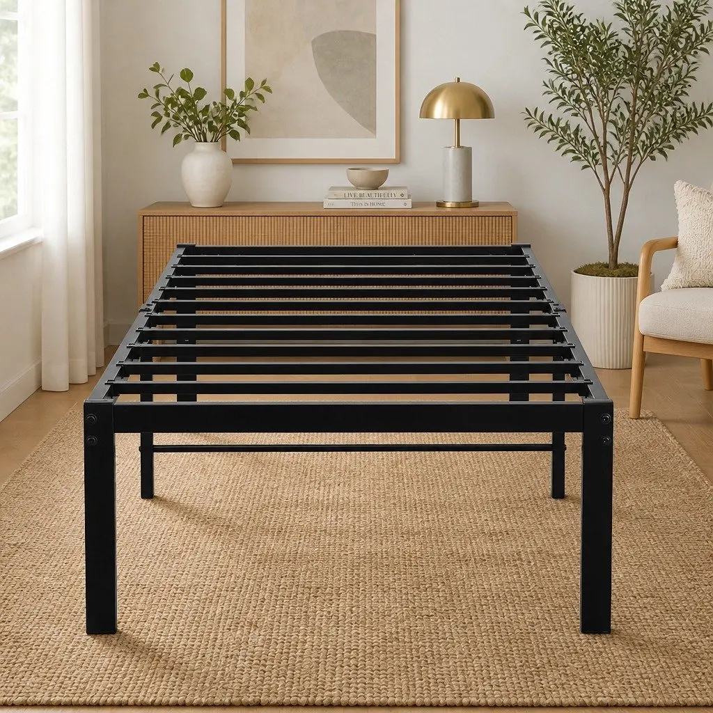 Full Size Metal Bed Frame with Storage Benefits