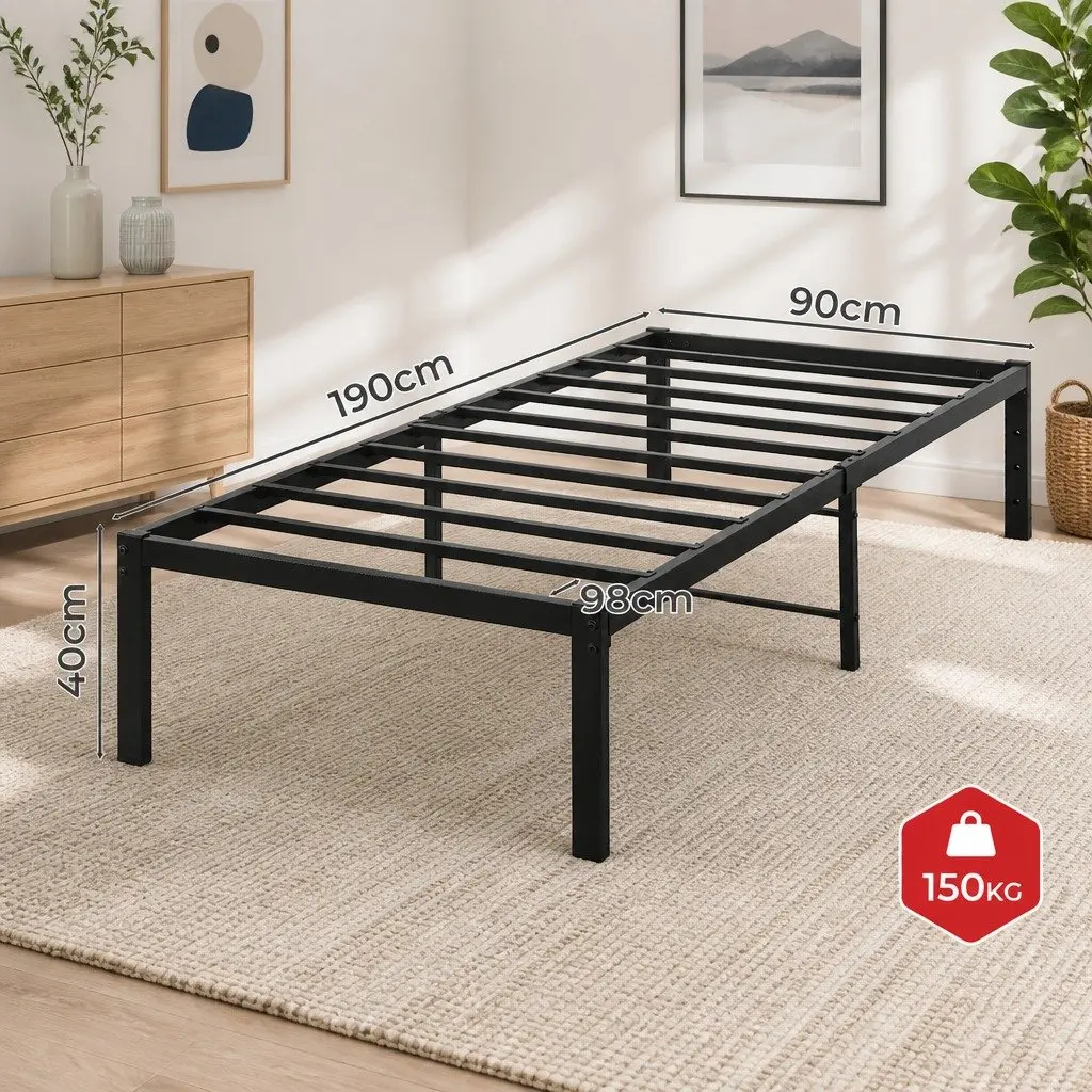 Full Size Metal Bed Frame with Storage Benefits