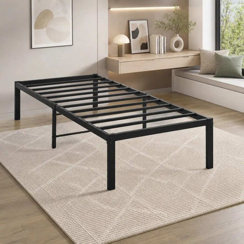 Full Size Metal Bed Frame with Storage Benefits