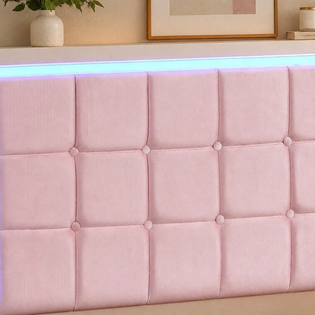 Pink Floating Bed Frame