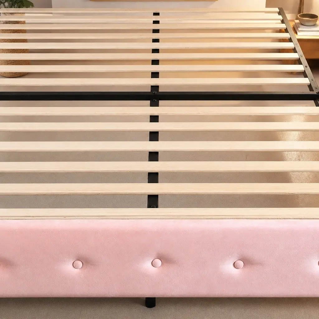 Pink Floating Bed Frame