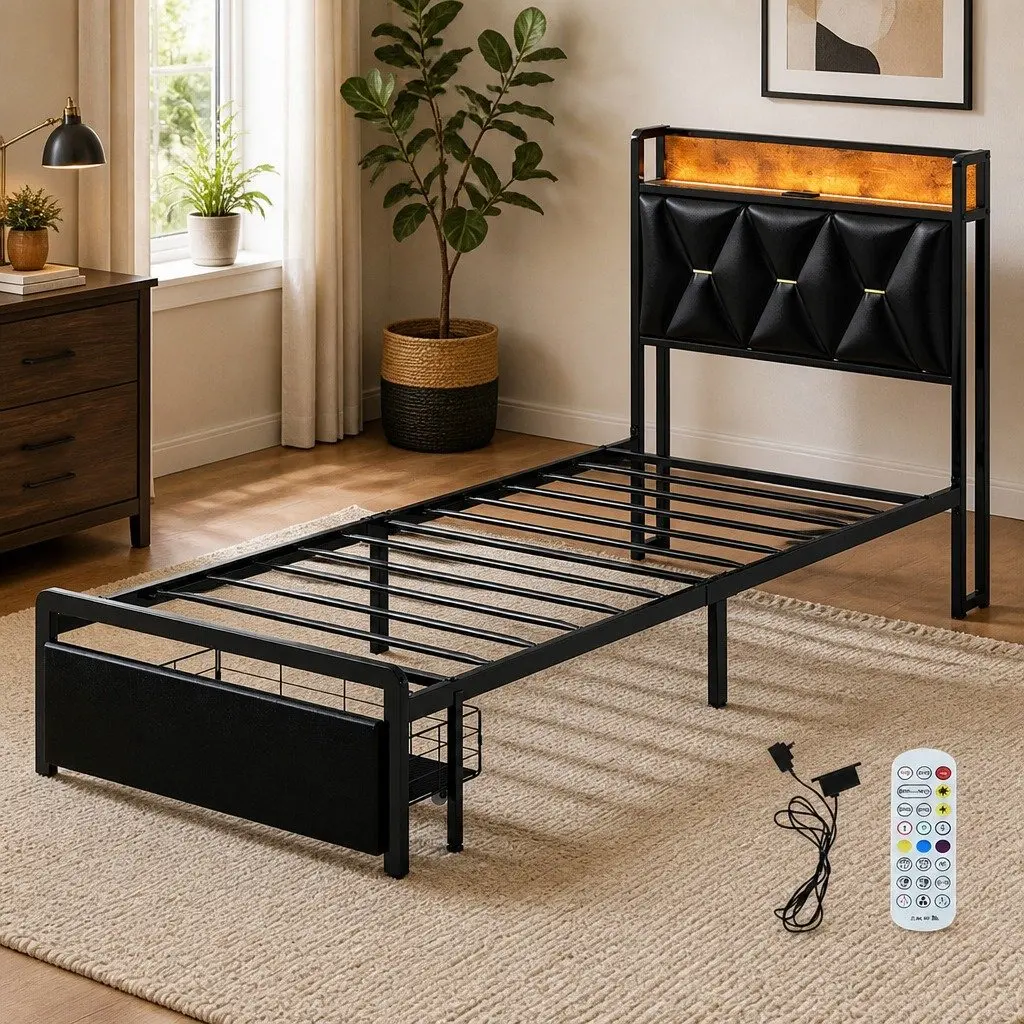 Single Bed Frame Offering Comfort and Essential Storage