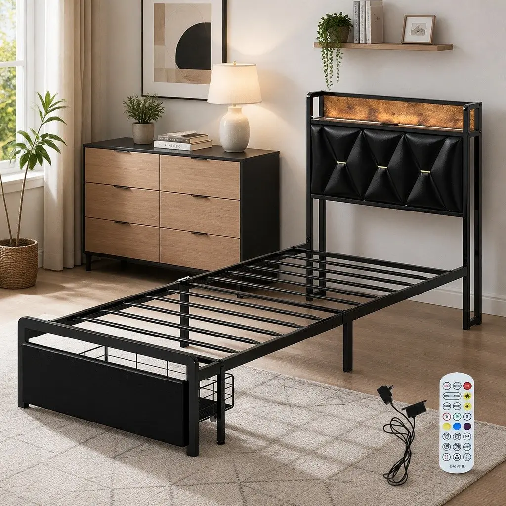 Single Bed Frame Offering Comfort and Essential Storage