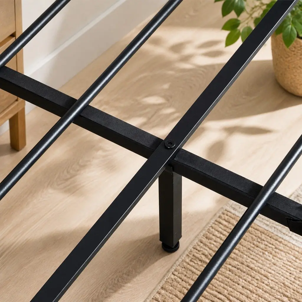King Bed Frame with Storage and LED Lights