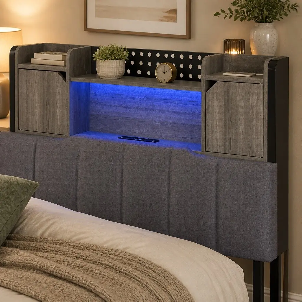 Single Bed Frame with LED Lights