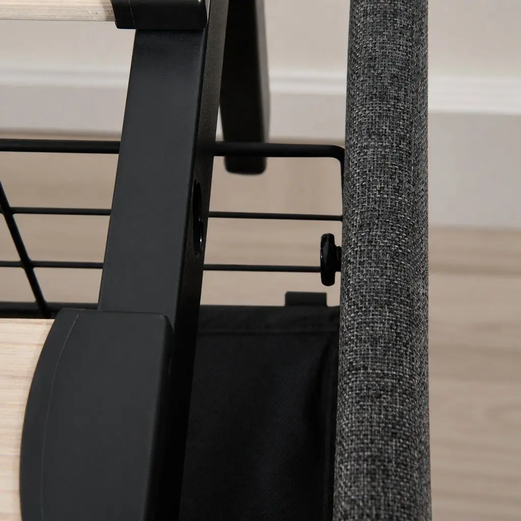 King Bed Frame Storage Drawers USB Charging Ports Grey