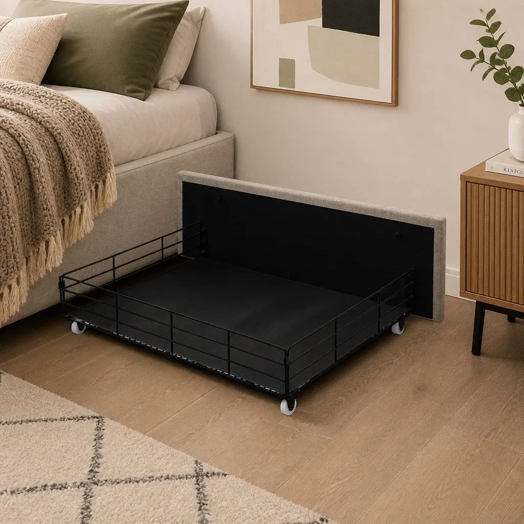 Single Bed Frame with Storage Drawers USB Charging Headboard Grey