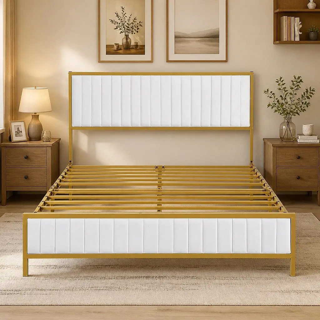 Double Bed Frame in Beige