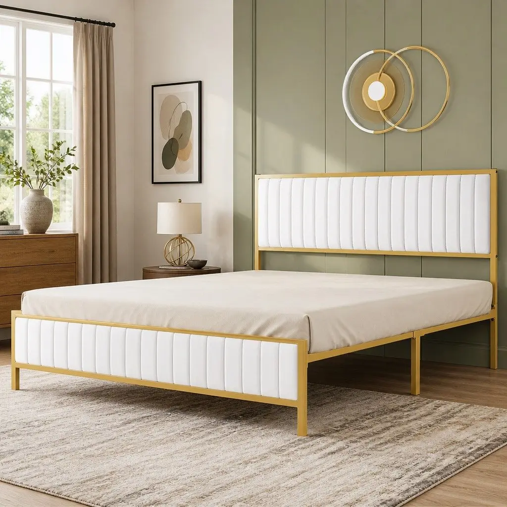 Double Bed Frame in Beige