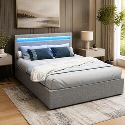 Reliable Double Bed Frame with Storage and LED Features
