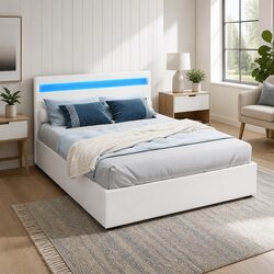 Value-Driven Double Bed Frame with LED and Storage Options