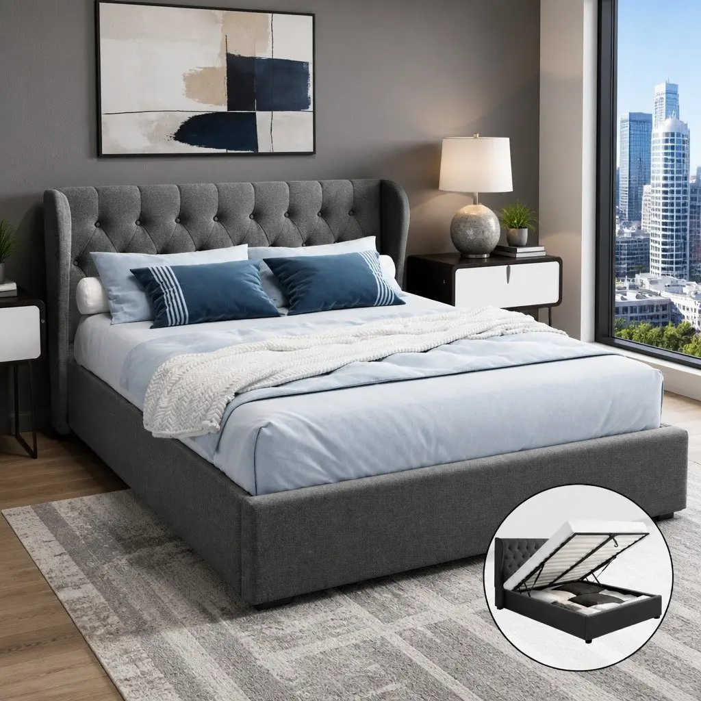 Queen Size Gas Lift Bed Frame